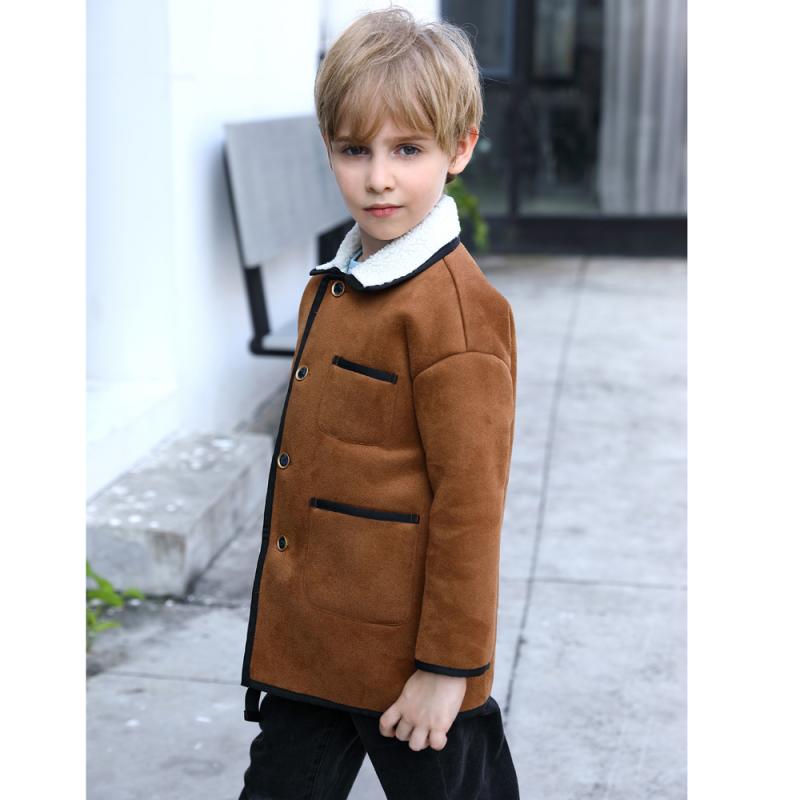 Gaoteng Garment OEM Children Clothing Boys Suede Jackets