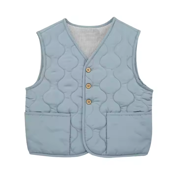 Light weight padded waistcoat soft fabric Vest coats for baby kids