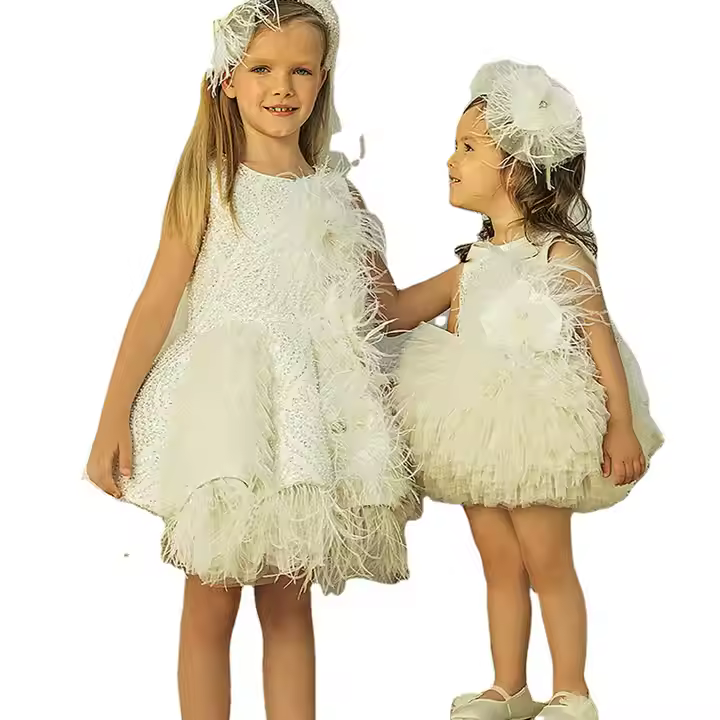 China Manufacture European Style Party and Birthday Dress for Kids Summer Tutu Dresses for Girls Sleeveless Girls Dresses