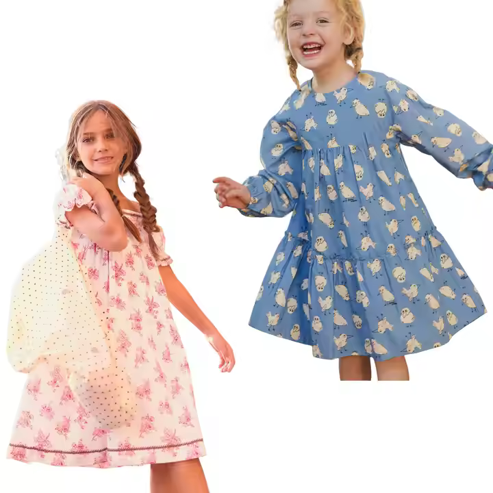 Summer Pink Cotton Pointy Collar Bow Dress Romper Sister Matching Kids for Elegant Dress Family Matching