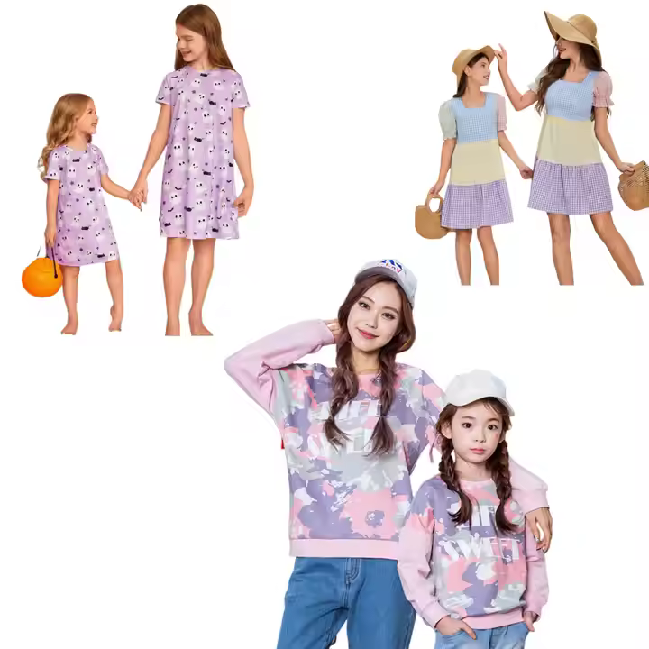 Summer Autumn Cotton Sweatshirt And Dress Mom And Me Tulle Kids For Elegant Dress Family Matching
