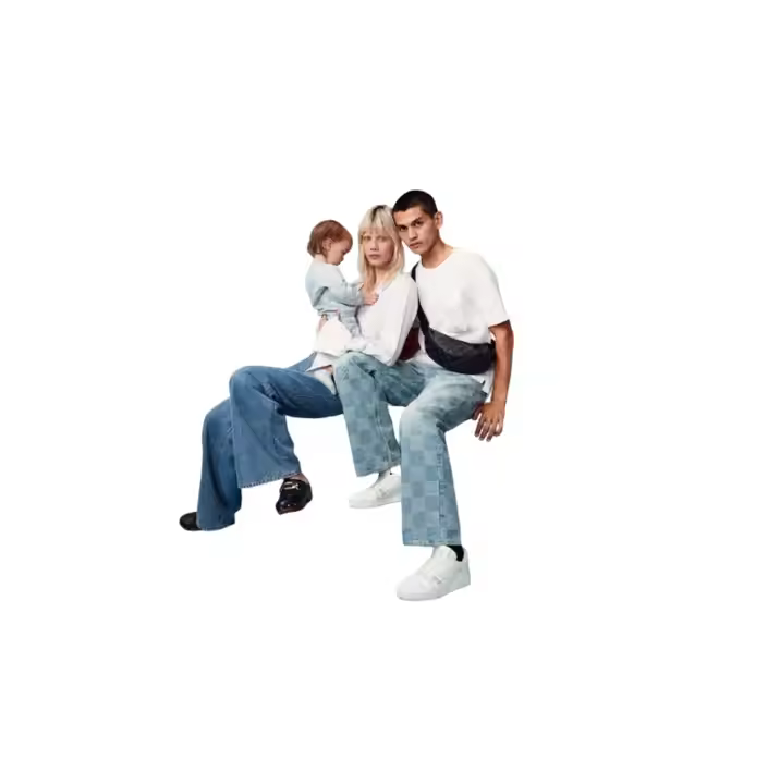 Gaoteng Manufacturing Custom Family Outfit Casual T-Shirt Jeans Baby Sportswear with Floral Cotton Pattern for Family Matching