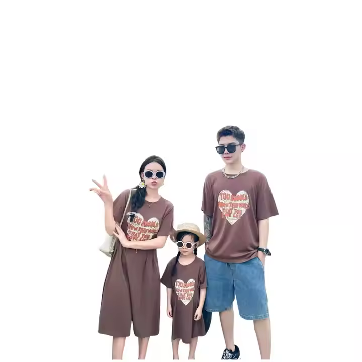 Family t Shirt Dress t Shirt Top Set Print Pattern Design Custom t Shirt Dress Set