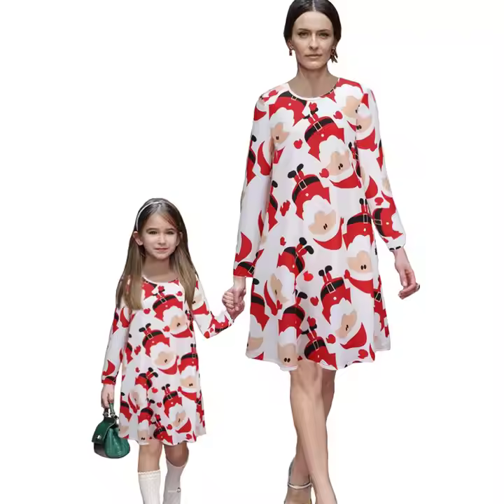 OEM ODM Acceptable Family Matching Clothes Outfits Mother and Daughter Matching Christmas Family Outfit