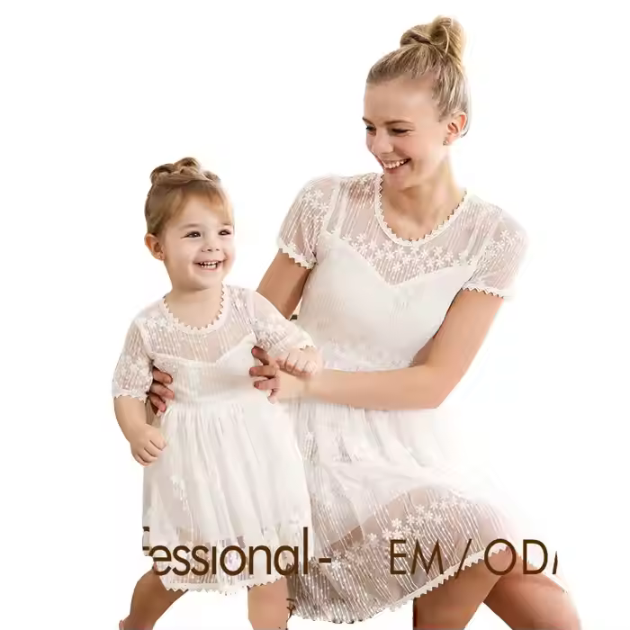Custom Mother and Child Dress Kids Cloths Mother Daughter Lace Dress Wholesale Brand Dresses