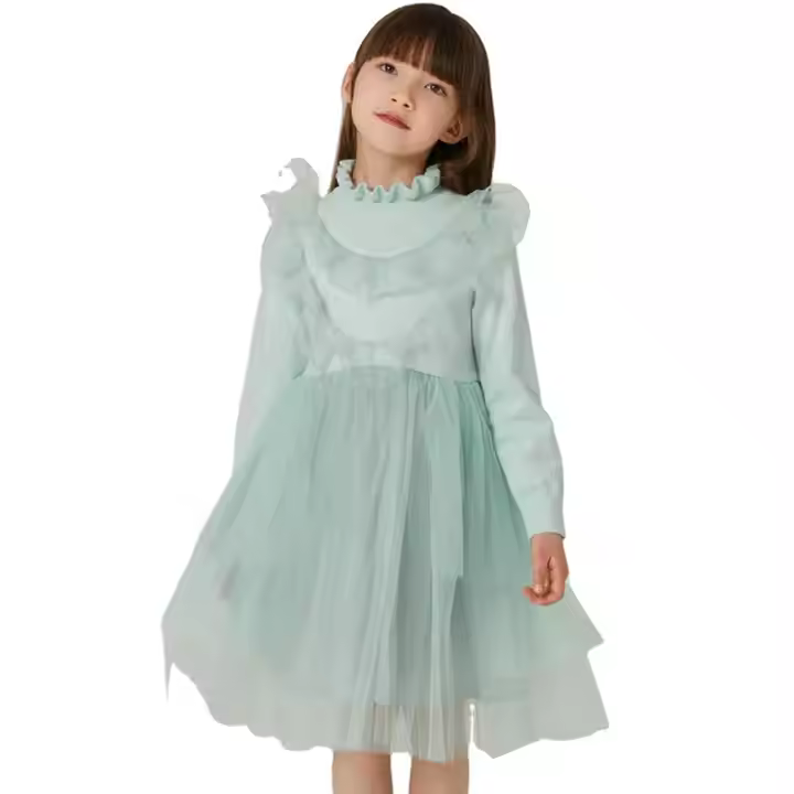 Sustainable Summer Cotton Girl Dresses for Children Little Girls 6 to 14 Years O-Neck Sleeveless Flower Decoration Knee-Length