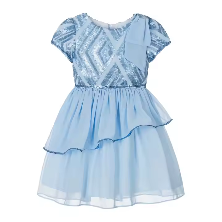 Sustainable A-Line Tulle Dress for Girls 15-Year-Old Children's Summer Cotton Dress With Flower Decoration O-Neck Sleeveless