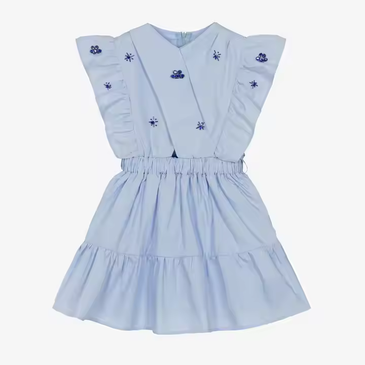 Elegant Cotton Dresses for Girls Aged 3 to 10 Little Girls' Summer Dresses With Beautiful Flower Decorations