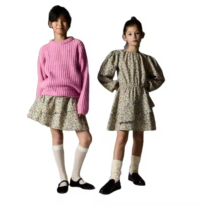 OEM & ODM Unique Design Summer Children Clothes Girls Floral Print Casual Dress