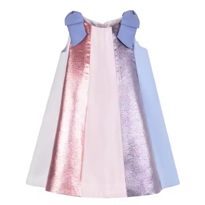 Customized Children Girl Clothing Kids Clothes Stitching Multi-color Summer Sleeveless Little Girls Party Dress