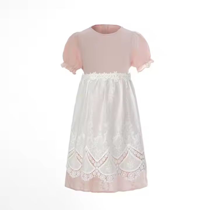Long Sleeveless A-Line Dot Pattern Dress for Girls Aged XV Designer Crocheted O-Neck Summer Dress ODM Supplied