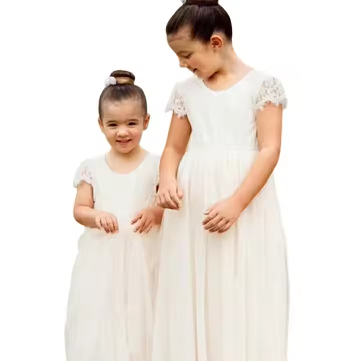 Maxi Dress Full Dress Lace Sleeves Sister Style Dress Set 2025 Fashion Design Customized