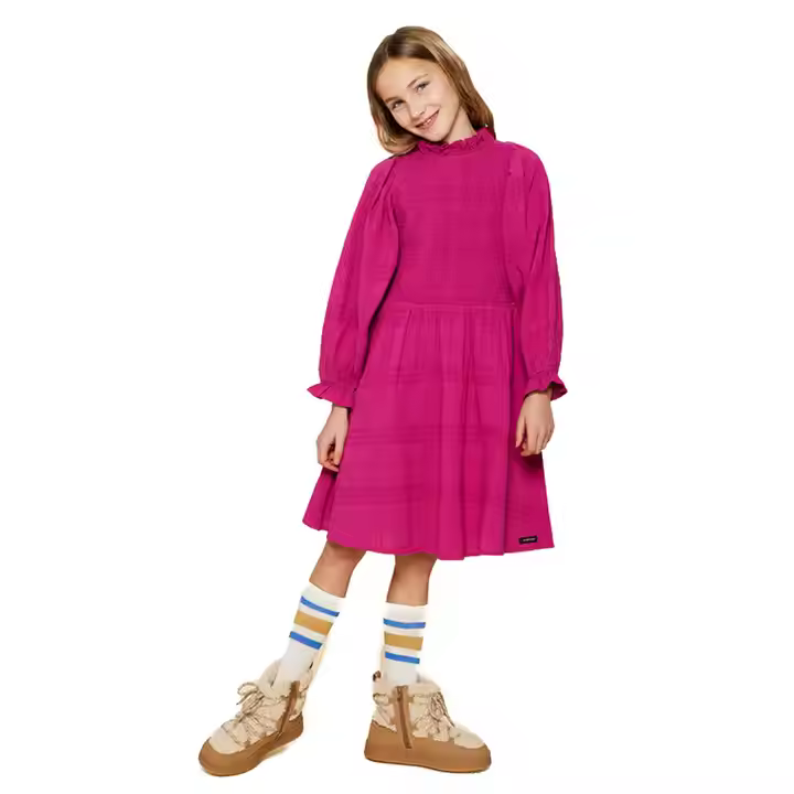Young Girl's Formal Short Sleeve Dress ODM Guangzhou Female Dress With Print Pattern and Bow Decoration for Babies X Years+