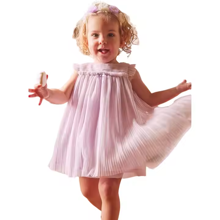 Custom Lavender Pleated Tutu Dress With Matching Bloomer Summer Faction Kids' Clothing for Toddler Girls