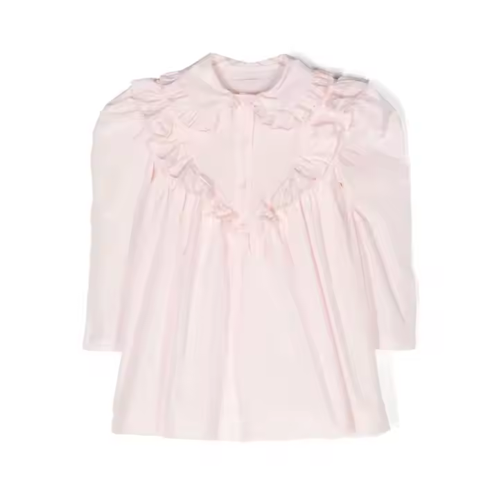2024 Elegant Casual Summer Dress for 15-Year-Old Girls Denim Short Sleeve With Solid Pink Pattern for Kids