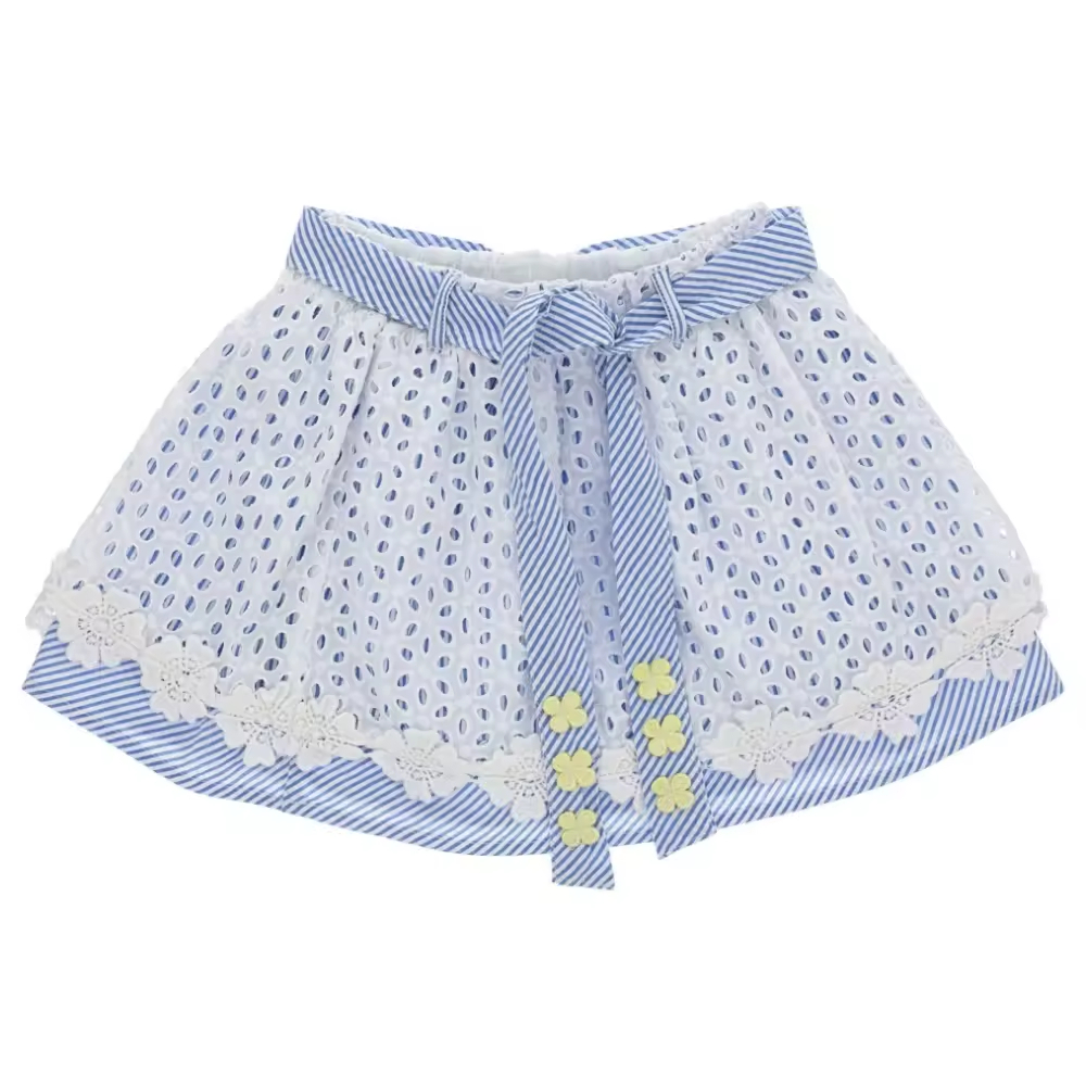 Miss Schoolgirl A-Line Girls Casual Summer Skirts Breathable Knee-Length O-Neck Design Short Sleeve OEM Service Available
