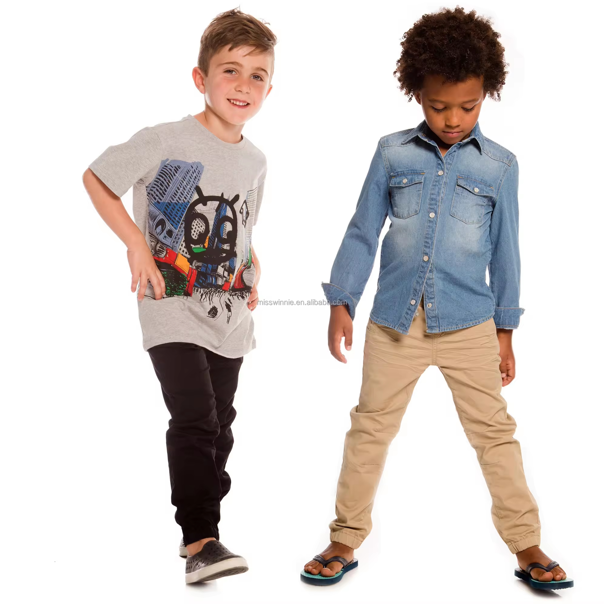 Casual Style Young Boy's Short Sleeve Jersey Fabric Shirt ODM Supply 100% Cotton Print Baby Shirts Children's Clothing Factory