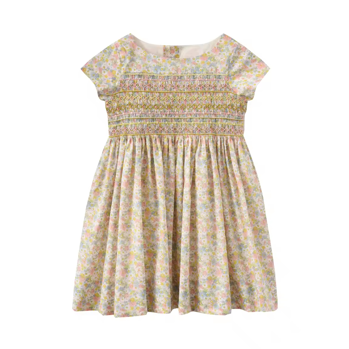 Customized Brand Floral Print Summer Smocking 2025 Girls' New Arrivals Short Dresses Girls' Korean Dresses