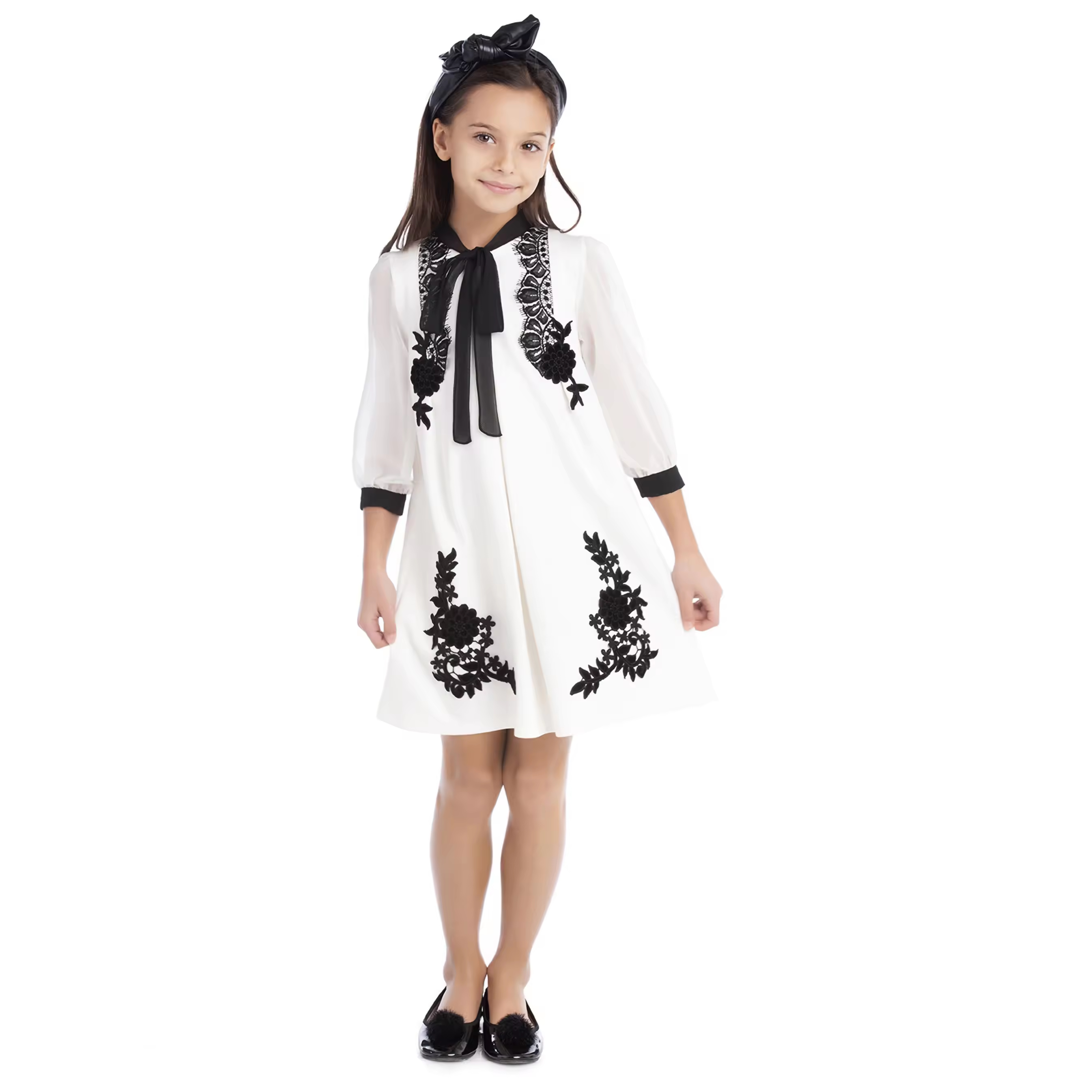 Summer Formal Smocked Dresses for Girls Teenage Girls' 216 Children Clothing Soft and Sustainable Chiffon With Lace Decoration