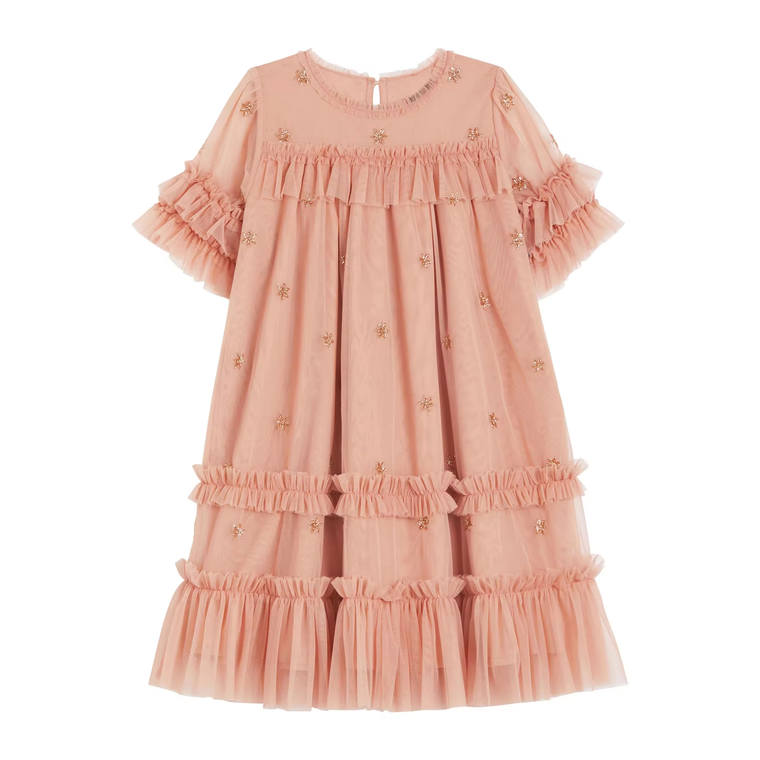 Customized Gold Foiled New Designs Princess Flower Girl Dresses