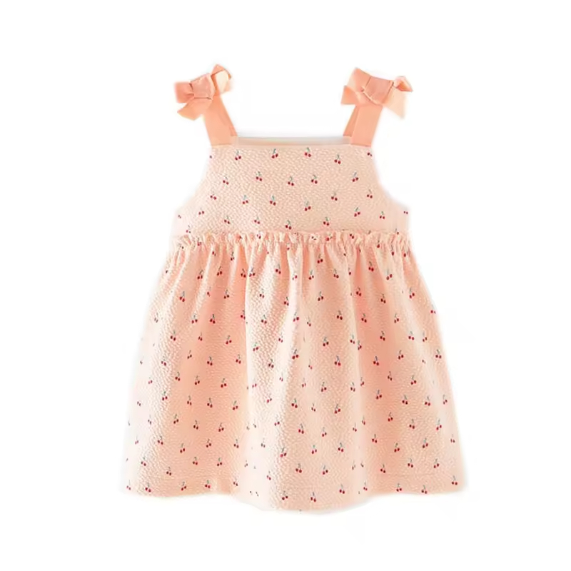 Casual Style Children Fashion Printing Frocks Designs Strap Girl Dresses 3 Year Old